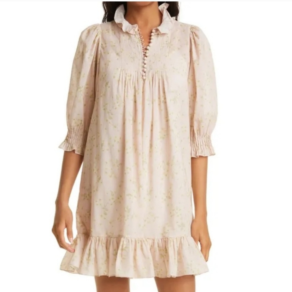 Rebecca Taylor  100% cotton women's shorts sleeves Adela Voile dress, size S.